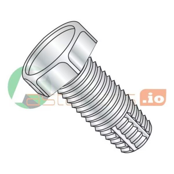 Thread Cutting Screw, #10-32 x 1/2 in, Zinc Plated Steel Hex Head Hex Drive, 8000 PK, Newport Fasteners, Mfr#: 955871